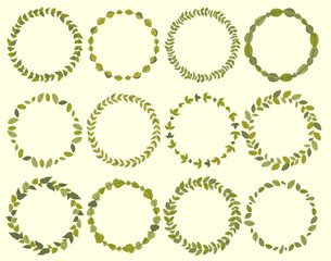 Hand drawn wreaths with a place for your text.