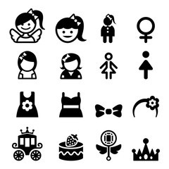 Girl icon set