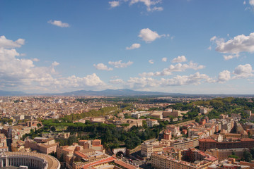 Fototapeta na wymiar Colorful cityscape of Vatican. 