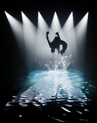 Break dance in water.