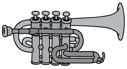 Classic trumpet / Hand drawing, vector illustration