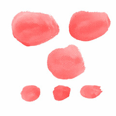 Realistic Water color brushes in red color 6 shapes abstract for use in background or customize brush isolated on white background