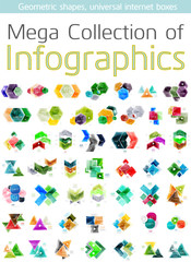 Mega collection of geometric shape infographics
