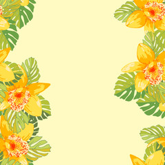 Seamless pattern of exotic flowers.