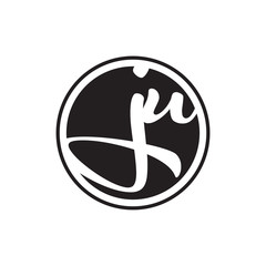 initial letter logo circle with ring