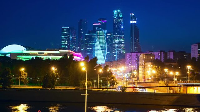 Moscow international business center.  Time Lapse. Full HD 1920x1080 30 fps. 