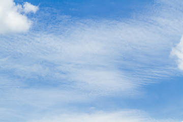 Sky and cloud / Blue sky and white cloud on summer. Good weather day background with copy space.