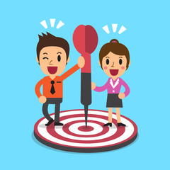 Business people and target