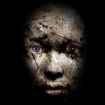scary human face