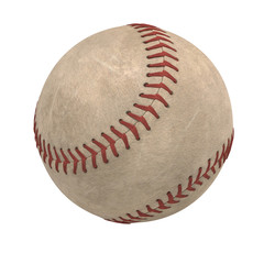 3d illustration of old baseball isolated on white 