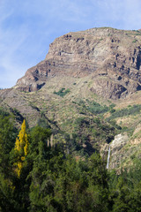 Fototapeta na wymiar Waterfall at San Alfonso valley, Trail in the Mountain