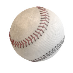 3d illustration of old baseball isolated on white 