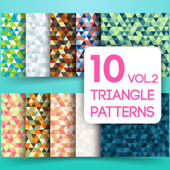 Set of colorful triangle vector backgrounds