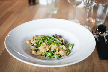 Pasta with Cacio e pepe and a fresh chives