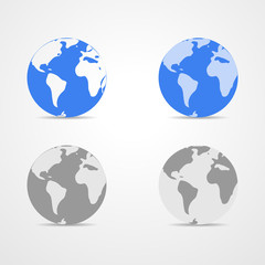 Collection of icons Earth Globe - vector illustration.