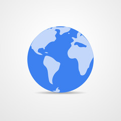 Light - blue Earth globe - vector illustration.