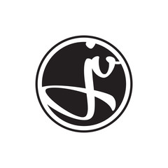 initial letter logo circle with ring