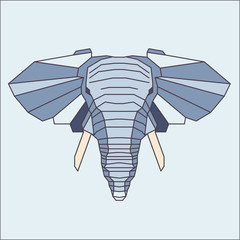 Low poly blue elephant