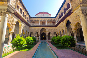 Fototapeta na wymiar Patio in Royal Alcazars of Seville, Spain