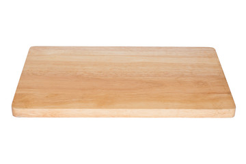 Empty top of wooden shelf isolated on white background. For prod