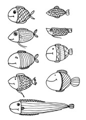 Fish Doodle Vector