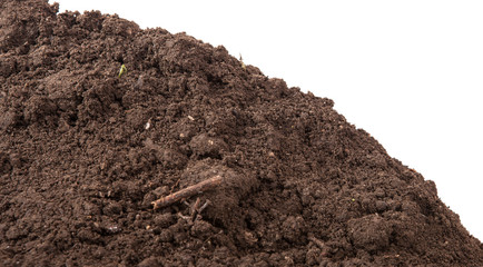 the soil for planting isolated on white background