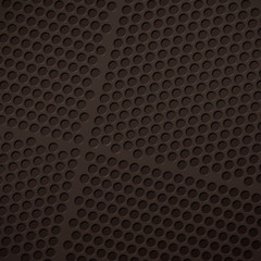 Background of matte black grid with round perforations