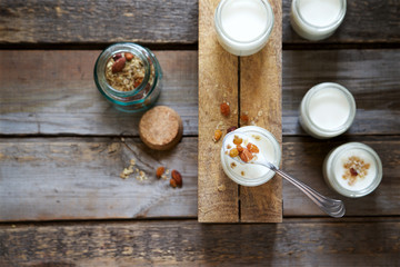 Homemade yogurt with granola