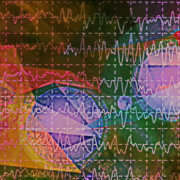 brain wave on electroencephalogram EEG for epilepsy, illustration grunge color background