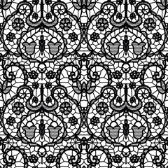 Lace seamless pattern with flowers