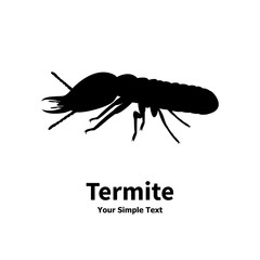 Vector illustration of a silhouette of a termite