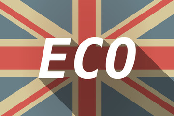 Long shadow UK flag with    the text ECO