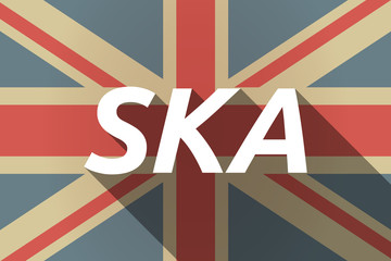 Long shadow UK flag with    the text SKA