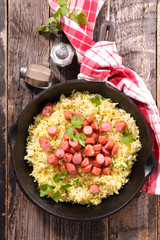 rice and sausage