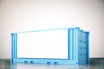 Blue cargo with billboard