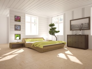 white interior design of modern home. Scandinavian interior