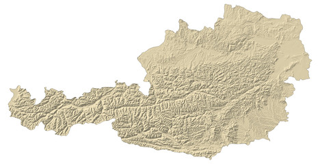 Relief map of Austria