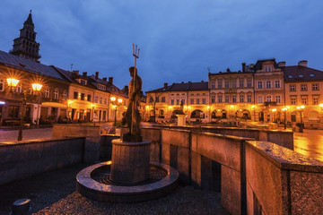 Neptun Fountain on Main Square in Bielsko-Biala © Henryk Sadura