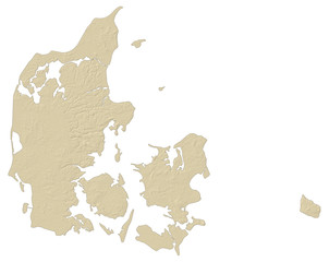 Relief map of Danmark
