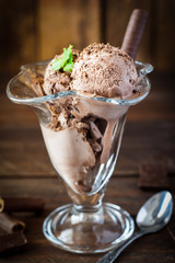 Homemade Ice Cream With Chocolate and Coffee