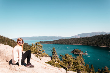 Girl near Lake Tahoe, California