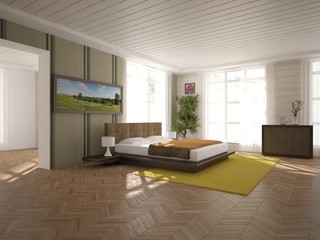 white interior design of modern home. Scandinavian interior