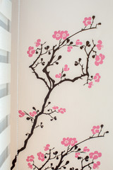Cheery blossom tree sticker wallpaper