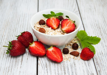 Muesli with strawberries