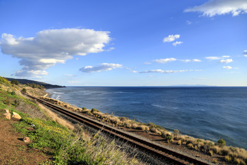Fototapeta na wymiar Coastal railroad