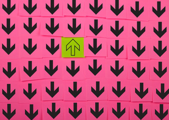 Arrows. Opposite direction concept.