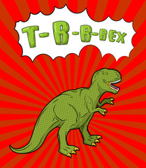 Tyrannosaurus pop art style. Angry prehistoric reptile. Ancient