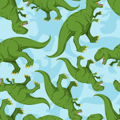 Dinosaur seamless pattern. Dino texture. Tyrannosaurus Rex Ornam