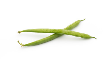 Green beans isolated on a white background.