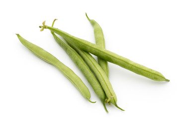 Green beans isolated on a white background.